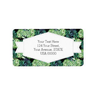 Monstera Deliciosa Hawaiian Island Tropics Leaves Etiket