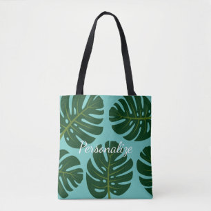 Monstera Deliciosa palmblad bloemenprint canvas ta Draagtas