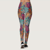 monstera deliciosa plum leggings (Achterkant)