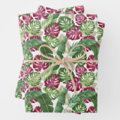Monstera en Palm Leaves Tropical Inpakpapier Vel (In situ)