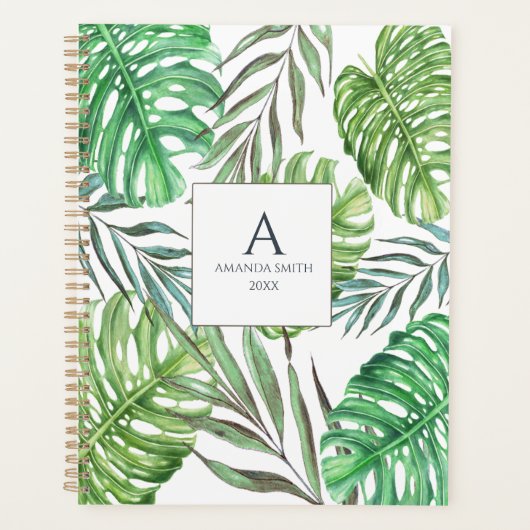 Monstera et feuilles de palmiers (Devant)