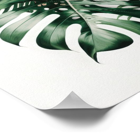 Monstera Feuille Art Imprimer Poster (Coin)