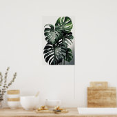 Monstera Feuille Art Imprimer Poster (Cuisine)