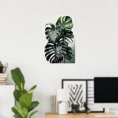 Monstera Feuille Art Imprimer Poster (Bureau à domicile)