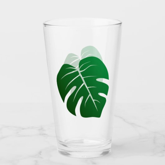 Monstera Feuille Conception Botanique Verre à boir (Devant)