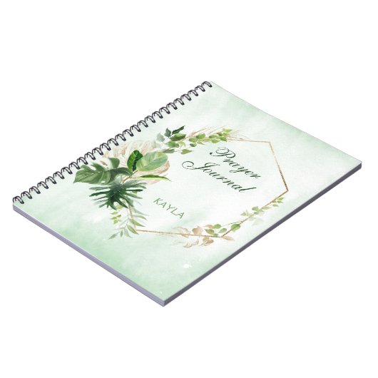 Monstera Feuille Gold Frame Nom Prayer Journal (Côté gauche)