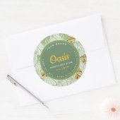 Monstera Feuille  Jungle Circle Étiquette bougie (Enveloppe)