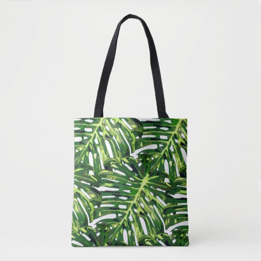 Monstera Feuille Sac fourre-tout vert (Devant)