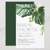 Monstera Feuilles Déjeuner nuptial été Invitation (Devant / Derrière)