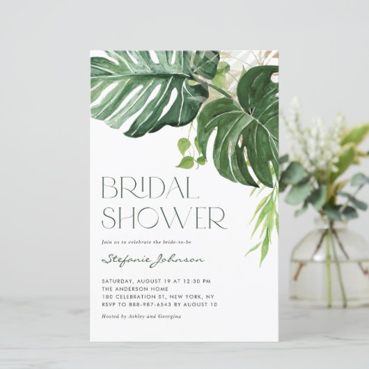 Monstera Feuilles été nuptiale de douche Invitatio (Debout devant)
