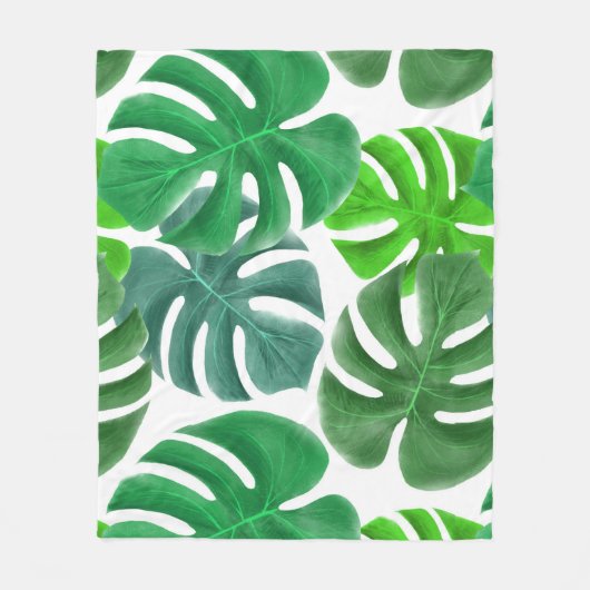 Monstera Fleece Deken (Voorkant)