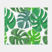 Monstera Fleece Deken (Voorkant (Horizontaal))