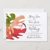 Monstera Foliage main dessinée Terrain Invitation (Devant)