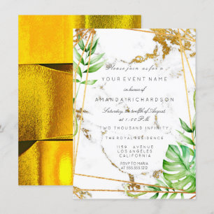 Monstera Gouden Frame Groene Tropische Luxe Kaart