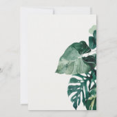Monstera Green Leafy Hexagonal Verloving Invite Bedankkaart (Achterkant)