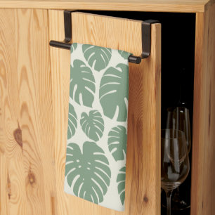 Monstera - groen theedoek