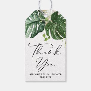 Monstera Groene Tropische Bruiloft Dank Je Cadeaulabel
