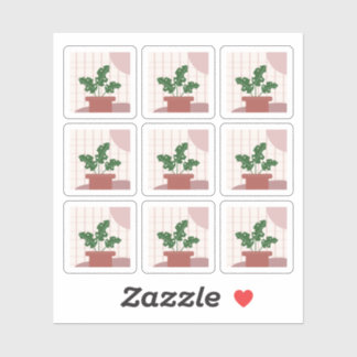 Monstera House Plante encadre Sticker Bohemian