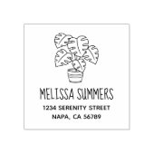 Monstera Houseplant Adres Rubberstempel (Afrduk)