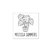 Monstera Houseplant Custom Naam 1x1 Rubberstempel (Afrduk)