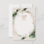 Monstera Huwelijk Bedankkaart Groen & Goud Kaart (Voorkant)