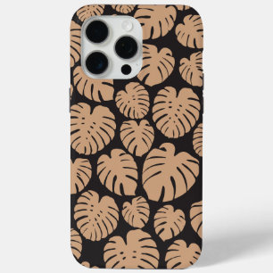 Monstera in Tan en Zwart iPhone 15 Pro Max Hoesje