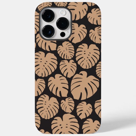 Monstera in Tan en Zwart Case-Mate iPhone Case (Achterkant)