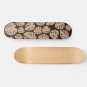 Monstera in Tan en Zwart Skateboard (Horizontaal)