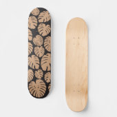 Monstera in Tan en Zwart Skateboard (Voorkant)