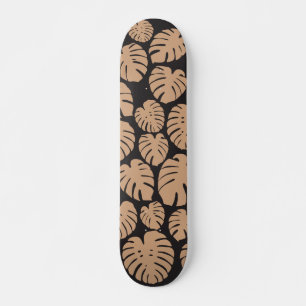 Monstera in Tan en Zwart Skateboard