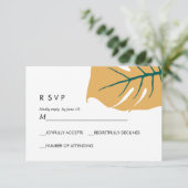 Monstera | Jaune | Réponse de mariage RSVP (Debout devant)