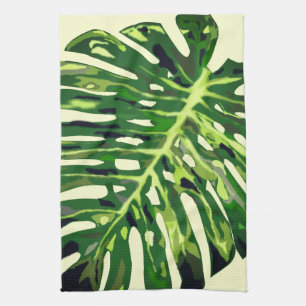 Monstera laat keukenhanddoek