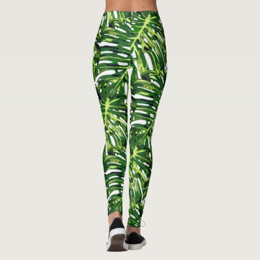 Monstera laat Leggings (Achterkant)