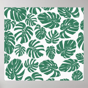 Monstera laat naadloos, decoratief patroon achter. poster