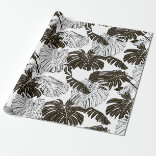 Monstera laat naadloos patroon achter cadeaupapier