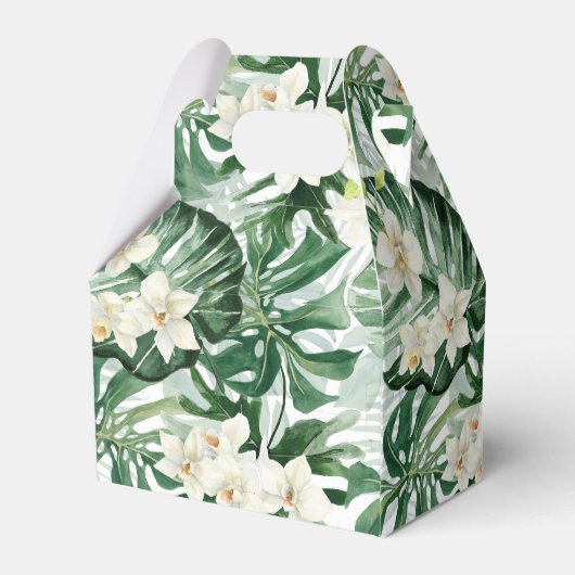 Monstera laat Tropisch gebladerte bruiloft douche Bedankdoosjes (Achterkant)