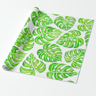 Monstera laat waterverf cadeaupapier