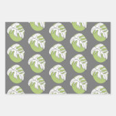Monstera Leaf Abstract Plant Illustratie grijs Inpakpapier Vel (Voorkant)