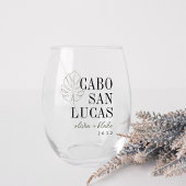 Monstera Leaf Bestemming Trouwgunst Wijnglas Zonder Voet