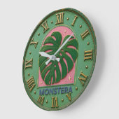Monstera Leaf Botanical Grote Klok (Hoek)