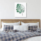 Monstera leaf canvas afdruk (Insitu (Slaapkamer))