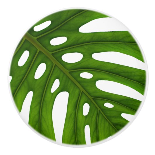 Monstera Leaf Ceramic Knob Keramische Knop (Voorkant)