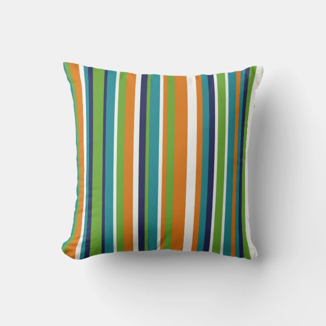 Monstera Leaf Collectie Colorful Stripes Kussen (Voorkant)