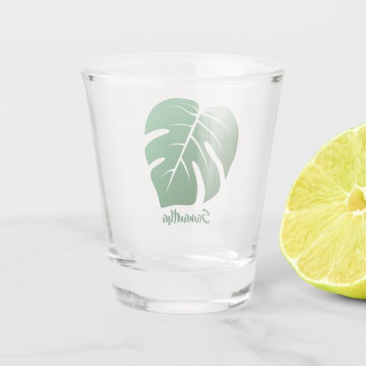 Monstera Leaf Design Shot Glass Shot Glas (Achterkant)