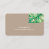 MONSTERA LEAF eco beschilderd modern waterverf kra Visitekaartje (Achterkant)