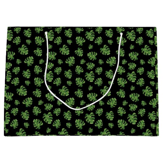Monstera Leaf Gift Bag Groot Cadeauzakje (Voorkant)
