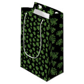 Monstera Leaf Gift Bag Klein Cadeauzakje (Voorkant Gekanteld)