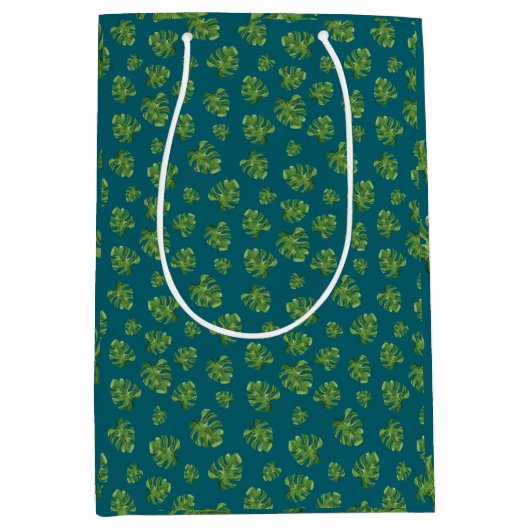 Monstera Leaf Gift Bag Medium Cadeauzakje (Voorkant)