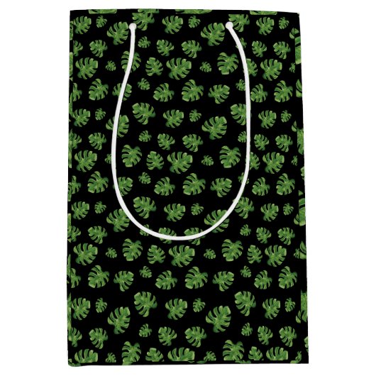 Monstera Leaf Gift Bag Medium Cadeauzakje (Voorkant)