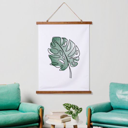 Monstera leaf hangend wandkleed (Woonkamer)